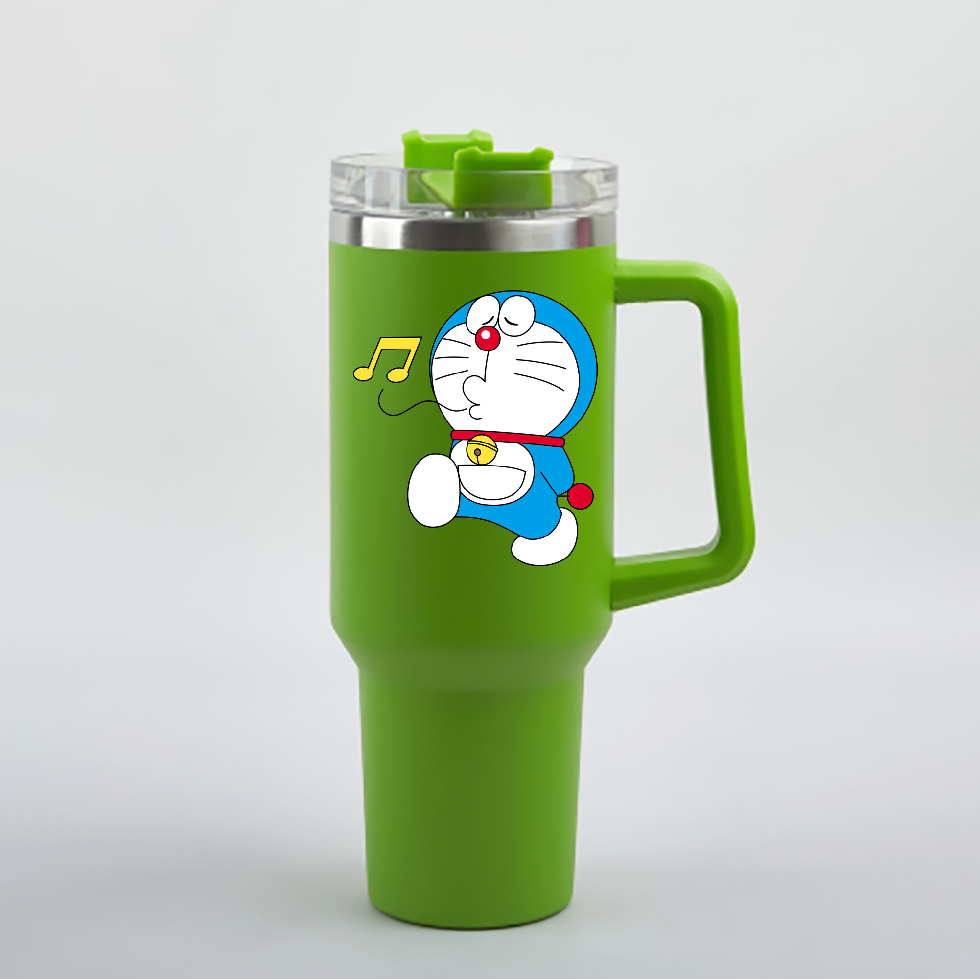 （画像用） ドラえもん Doraemon 1200mL車用タンブラー - クリスタルステッカー（プラスチックストロー付き）